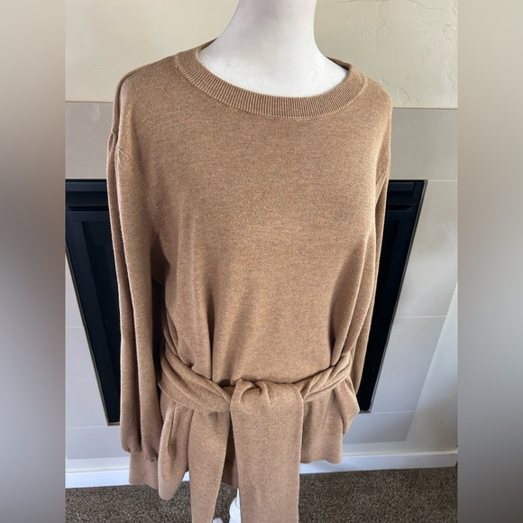 Ralph Lauren Black Label Belted Sweater Women’s 1X Puff Sleeve Classic Preppy - Picture 3 of 15